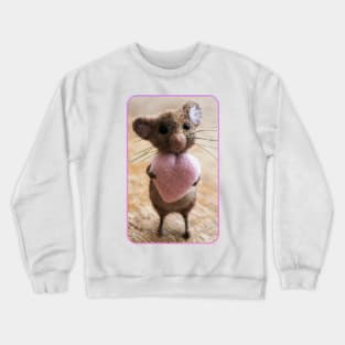 Love Bug Mouse holding Heart Crewneck Sweatshirt